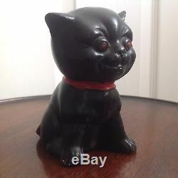 ART DECO LOUIS WAIN STYLE POTTERY SMILING BLACK CAT 1920's 30's