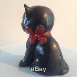 ART DECO LOUIS WAIN STYLE POTTERY SMILING BLACK CAT 1920's 30's