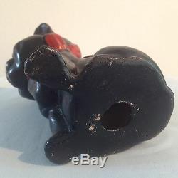 ART DECO LOUIS WAIN STYLE POTTERY SMILING BLACK CAT 1920's 30's