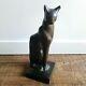 Art Deco Siamese Cat Bookend Bronzed Metal Cubist Style Statue Mid Century