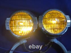 ART DECO Vintage Antique YANKEE SKIPPER Fog Driving Lights Working Cond Rat Rod