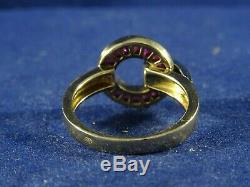 Absolutely Stunning Guy Laroche Ruby Diamond Ring, French Eagle Hallmark, Size O