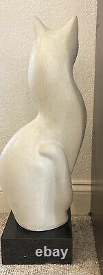 Alexander Danel Limestone Magic Cat Sculpture Austin Productions 23.5 Art Deco