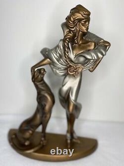 Alexander Danel Sculpture Art Deco Woman Cat Austin Productions Feline Mystique