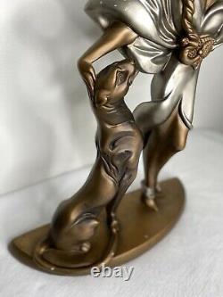 Alexander Danel Sculpture Art Deco Woman Cat Austin Productions Feline Mystique