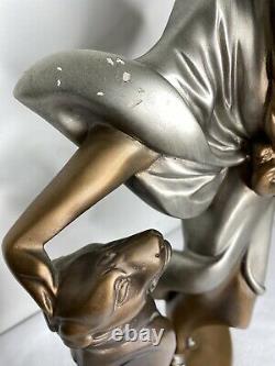 Alexander Danel Sculpture Art Deco Woman Cat Austin Productions Feline Mystique