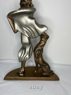 Alexander Danel Sculpture Art Deco Woman Cat Austin Productions Feline Mystique