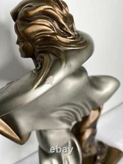 Alexander Danel Sculpture Art Deco Woman Cat Austin Productions Feline Mystique