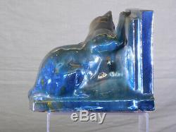 Alphonse Cytere Rambervillers c1931 Iridescent Lustre Glaze Art Pottery Cat SGND