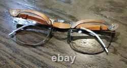 Alum C. O. C. Floral Cat Eye Copper & Brown Half Rim Frame 12KGF 1/10 24 5 1/2