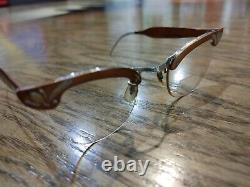 Alum C. O. C. Floral Cat Eye Copper & Brown Half Rim Frame 12KGF 1/10 24 5 1/2