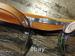 Alum C. O. C. Floral Cat Eye Copper & Brown Half Rim Frame 12KGF 1/10 24 5 1/2