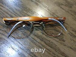 Alum C. O. C. Floral Cat Eye Copper & Brown Half Rim Frame 12KGF 1/10 24 5 1/2