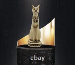 Amazing Ancient Egyptian Cat Bastet goddess of protection with the scarab