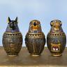 Ancient Egypt Jar Storage Anubis Cat God Canopic Figurines Resin Ornament Decor