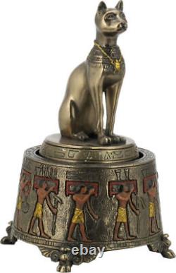Ancient Egyptian Bastet Cat Cold Cast Bronze Music Box 13x7.60cm /5.11x3 inches