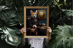 Animal Portrait Ukrainian Hetman Pet Art Funny Dog Cat Custom Decor Pet Loss Art