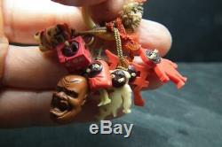 Antique Art Deco 1930s Japanese KOBE Charms Pop Out Eyes/ Carved Cat Charm