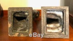 Antique Art Deco Frankart Nuart Cat Cats Bookends Green Black Metal 8 Sleek