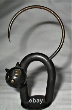 Antique Art Deco Rohac Austrian Bronze Whw Era Cat Statue Sculpture Paperweight