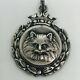 Antique Art Deco Sterling Silver Championship Cat Watch Fob Awards Medal 1925