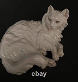 Antique Augarten Wien Vienna Porcelain Cat Figure Figurine Porzellan Katze Figur