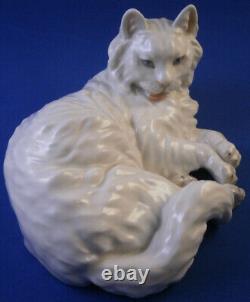 Antique Augarten Wien Vienna Porcelain Cat Figure Figurine Porzellan Katze Figur