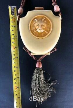 Antique Clutch Case Vanity Art Deco CAT Dance Purse Hand Bag Necessaire Compact