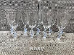 Antique Deco Douglas Nash for Libbey Silhouette Line Cat Set of 9 Goblet Glasses