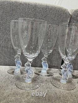 Antique Deco Douglas Nash for Libbey Silhouette Line Cat Set of 9 Goblet Glasses