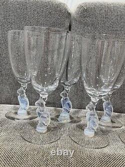 Antique Deco Douglas Nash for Libbey Silhouette Line Cat Set of 9 Goblet Glasses