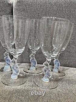 Antique Deco Douglas Nash for Libbey Silhouette Line Cat Set of 9 Goblet Glasses
