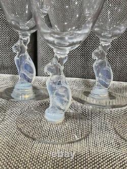 Antique Deco Douglas Nash for Libbey Silhouette Line Cat Set of 9 Goblet Glasses