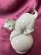 Antique Early Rosenthal Germany Hand Painted Cat Kitten On White Ball #590 Euc