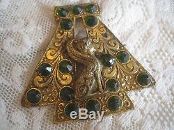 Antique Egyptian Revival Brooch Art Deco Jewel Bast Basted Cat Goddess Whimsical