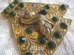 Antique Egyptian Revival Brooch Art Deco Jewel Bast Basted Cat Goddess Whimsical