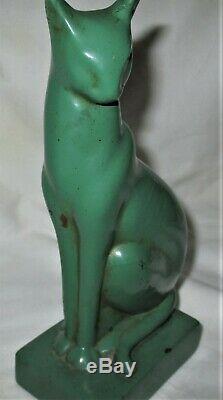 Antique Galvano Bronze Clad Art Deco Frankart Era Paint Cat Sculpture Bookends