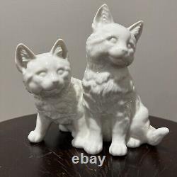 Antique HUTSCHENREUTHER Selb Porcelain White Kittens Figurine Germany