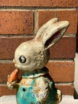 Antique Hubley Cat. #86 Cast Iron Peter Rabbit Doorstop