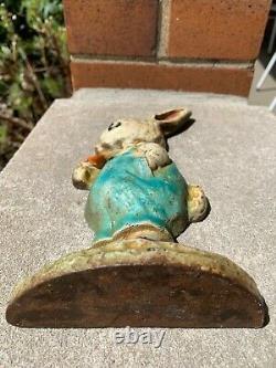 Antique Hubley Cat. #86 Cast Iron Peter Rabbit Doorstop