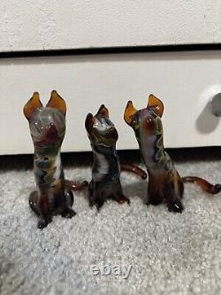 Antique Murano Glass Cat Set