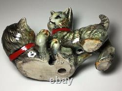 Antique Newcomb porcelain Cat figure