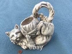 Antique Royal Dux Cat & Yarn Vase Unusual Form Perfect original Condition
