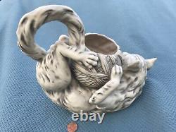 Antique Royal Dux Cat & Yarn Vase Unusual Form Perfect original Condition