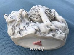 Antique Royal Dux Cat & Yarn Vase Unusual Form Perfect original Condition