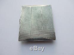 Antique Solid Silver Enamel Tabby Cat Cigarette Case