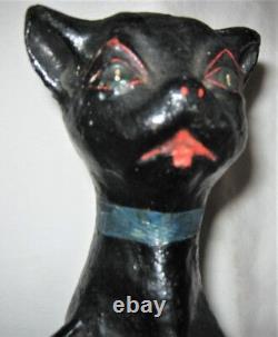 Antique USA National Foundry Art Deco Cast Iron Black Cat Doorstop Home Statue