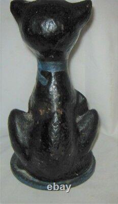 Antique USA National Foundry Art Deco Cast Iron Black Cat Doorstop Home Statue