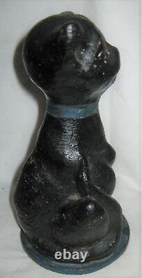 Antique USA National Foundry Art Deco Cast Iron Black Cat Doorstop Home Statue