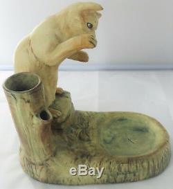 Antique US Weller Woodcraft Muskota Art Deco Cat Fish Bowl/Plant Holder A927